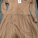 ZESICA Women's Long Sleeve Fall Maxi Dress 2026 Crewneck Knit Casual Slim Swing Pleated Dresses with Pockets Medium