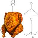 AJinTeby Turkey Fryer Accessories, Turkey Deep Fryer Lifting Hook, Turkey Rack and Lifting Hook Kit, Vertical Deep Fry Chicken Hanger with Lifter, Turkey Fryer Accessory Kit