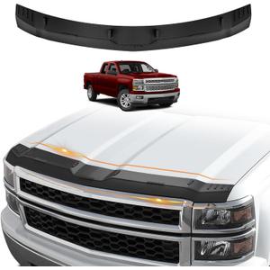 TripleAliners Hood Deflector Protector Compatible with 2014-2015 Chevy Silverado 1500 Accessories Hood Protector TPE Bug Deflector Shield Replacement