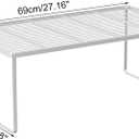 Kitchen Cabinet Storage Shelf Stackable Wire Spice Rack Organizer Heavy Duty Space Saver for Bathroom Bedroom Closet Laundry Room Office Countertop - White, Pack 1