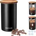 Vacuum Coffee Canister, Stainless Steel Airtight Coffee Storage Container, Coffee Container for 12oz Coffee Beans, Coffee Beans Storage, 34 fl.oz