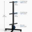 Movable Olympic Weight Plate Tree with 6 Metal Pegs, Fits 1" & 2" Weight Plates, Heavy Duty Storage Rack with Barbell Holders for Home & Garage Gym