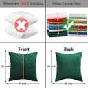 Green Velvet Throw Pillow Covers 26 x 26 Pack of 2 with Gold Leather Forest Green Decorative Couch Pillowcase Luxury Modern Soft Pillow Cover Spring Summer Home Decor for Sofa Bed Living Room