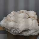 Thick Bubble Faux Fur Heated Blanket Electric Blanket 50"x60", Soft Faux Rabbit Fur with Remote Controller, Overheat Protection, 12 Time Settings, 5 Heating Level, Machine Washable (Beige)