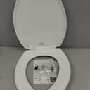 Bemis 7300SLEC Slow Close Toilet Seat, Easy Clean Hinges and Durable Plastic Seat, Made in USA, Elongated, White