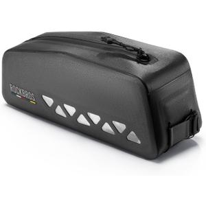 ROCKBROS Top Tube Bike Bag Waterproof Bike Frame Bag Lightweight Buckle Lock Design TPU Material Top Tube Bag Easy Install Cycling Top Tube Front Frame Pack 1L Capacity (Black)