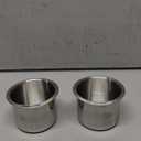 2Pcs Drop-in Cup Holder Insert Stainless Steel Drink Holder 3.1" Silver Poker Table Cupholder Insert for Car Boat Couch Cinema Cup Drink Holder