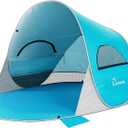 Wolfwise Pop up Beach Tent Sun Shelter with UPF50+ UV Protection, Instant Easy Setup Popup Beach Shade Canopy for 4 Person, Portable & Foldable with Carring Bag, 95 ×65×53 in, Blue