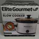 Elite Gourmet MST-275XS Electric Oval Slow Cooker, Adjustable Temp, Entrees, Sauces, Stews & Dips, Dishwasher Safe Glass Lid & Crock (2 Quart, Stainless Steel)