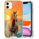 ZHONGWEI Clear Phone Case Compatible with iPhone 11 with Horse-aa34 - Sleek Protection with Style and Durability for Any Smartphone Model.