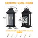 Guliaofo Large Outdoor Wall Lights Outside Lights, Exterior Lighting Fixtures Wall Mount, Wall Sconce Light Outdoor Lanterns for Porch, Black 18 inch 2-Light, 2-Pack