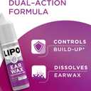 Lipo Earwax Cleansing Kit, Cleansing Ear Drops, Bulb Syringe, and Cotton Plugs, Effortlessly Dissolves Ear Wax, Easy to Use Ear Wax Removal Kit, Clinically Tested Peroxide-Free, 0.5 Fl Oz