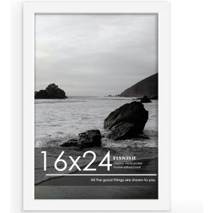 16x24 Picture Frame, Classic White 16 x 24 Poster Frame for Horizontal or Vertical Wall Mounting, 1 Pack