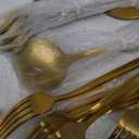 40-Piece Gold Silverware Set for 8, CEKEE Stainless Steel Gold Flatware Set, Cutlery Set Kitchen Utensils Set, Tableware Include Forks Knives Spoons for Home Restaurant Wedding, Satin Finish (Matte Gold)