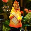 Nacome Solar Gnome Outdoor Statues for Garden: Outside Decor with Warm Lights Clearance for Yard Art Lawn Ornaments Porch Patio Balcony - Birthday Gifts for Grandma Mom Women