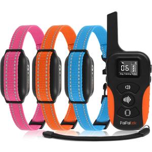 PaiPaitek Vibrating Collar No Shock for 3 Dogs Training, 3300ft Dog Training Collars with Vibration(1-9), Beep(1-9), Security Lock, Waterproof & Rechargeable Buzz Collar for Dogs 5-120 lbs - No Prongs
