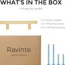 Ravinte 10 Pack Brass 3 Inch Hole Center Champagne Gold Handles Square Cabinet Hardware Stainless Steel Pulls for Kitchen Cupboard Drawers 5 Inch Overall Length