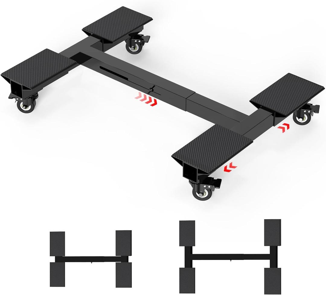 Furniture Dolly 1500LBS Capacity, Adjustable Heavy Duty Iron Moving Dolly Cart with 4 Lockable Caster Wheels, Stand Base for Washing Machine Refrigerator Dryer with Non-Slip Mat Easy Moving