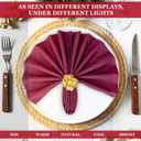 SuperO Set of 40 Cloth Napkins 17 x 17 Inch, Polyester Solid Washable Dinner Napkins with Hemmed Edges,Great for Restaurant, Wedding and Party(Burgundy)