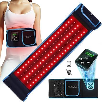 Red Light Therapy Belt - Wireless Rechargeable Controller with Timer 660nm&850nm Infrared Light for Body Waist Back Knee Joints Shoulder Pain Relief, Reduce Inflammation, Faster Recovery