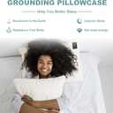 Grounding Pillowcase Grounding Pillow Case, 20"x30" Grounding Pillowcases Queen Size with 15ft Grounding Cord for Better Sleep, Beige