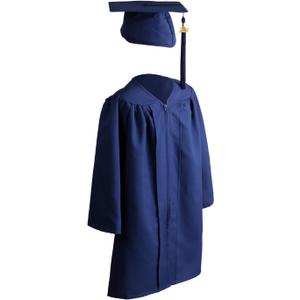 OSBO GradSeason Unisex Matte Kindergarten Graduation Gown Cap Tassel Set 2026 (27"(3'6"-3'8"), Navy)