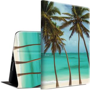 for iPad 9th/8th/7th Generation Case 2021/2020/2019 Lightweight Smart Cover Adjustable Stand with Auto Wake/Sleep Protect Cover for iPad 10.2 inch - Palm Tree Beach