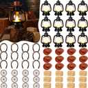 Ferraycle 120 Pcs Cowboy Theme Party Decoration Western Party Decor Rodeo Table Centerpieces Rustic Country Mini Cowboy Hat Lantern Horseshoe Wagon Wheel Hay Bales for Adult Cowgirl (Brown)