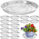16 Packs 14 Inches Large Clear Plant Saucers for Indoor Outdoor Use Heavy Duty Plastic Plant Trays for Planter Bulk Flower Pot Drip Trays to Catch Water, 4 to 20 Inch