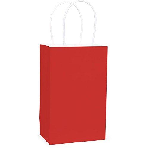 Solid Red Kraft Small Bags - 8.5" x 5.25" x 3.5", 1 Piece - Reusable & Durable Material - Perfect for Gifts, Party Favors & More, Set of 3 Solid Red Kraft Small Bags - 8.5" x 5.25" x 3.5", 1 Piece - Reusable & Durable Material - Perfect for Gifts, Party Favors & More, Set of 3