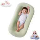 Baby Lounger, Bionic Design Baby Lounger for Newborn 0-24 Months, Soft Organic Cotton Breathable Lounger for Infants (Lovely Green)
