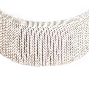 Fenghuangwu 5 Yard Curtain Fringes Bullion Fringe Trim Rayon Fabric Tassel 4inch Wide and Embellishments Curtain Weights Cloth Sofa Fringes for Sewing DIY Decoration-Black