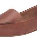 Amazon Essentials Women's Loafer Flat (8 Wide, Chestnut Brown Faux Leather)