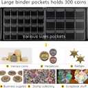 Coin Collection Supplies Holder Book for Collectors, 300 Pockets Coin Collection Organizer Storage Box Case Album for 20/25/ 27/30/ 38mm Coins- Blue
