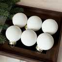 Emopeak 2.36 Inch Matte Christmas Balls for Christmas Tree, Water-Based Art Paint Xmas Balls Ornaments with Matte Frosted Texture, Shatterproof Yule Decor for Indoor Chrimbo Party White
