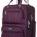 Underseat Carry On Luggage with Wheels, 16-inch Softside Rolling Under Seat Luggage, Lightweight Overnight Small Mini Carry On Suitcase for Women Men (Wine Red)