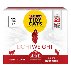 Purina Tidy Cats Lightweight, Low Dust, Clumping Cat Litter Odor Control 24/7 Performance Multi Cat Litter 12 lbs.r 