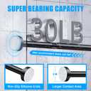TEECK Shower Curtain Rod, 27-76 inch Adjustable Spring Tension Curtain Rod, Never Rust Anti-Slip Shower Curtain Rod for Bathroom, No Drilling, Never Collapse, Easy to Use, Black