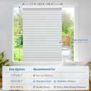 rabbitgoo Window Privacy Film Frosted Glass Film for Bathroom, Non Adhesive Static Cling Removable Window Sticker for Glass Door, Anti-UV Opaque Coverings, Blinds Pattern 0.79" Wide, 35.4" x 78.7"