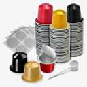 Espresso Capsules Refillable Coffee Pods For Nespresso Original Line,Disposable Aluminum Coffee Filter Capsule,Replacement Pods Kit For Nespresso Machine (60 Foil Seals Lids+60 Pods+1 Spoon) (Multicolor (Red,Black,Gold))