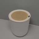 Automatic Bathroom Small Trash Can with Lid, 2.38 Gal Smart Motion Sensor Wastebasket, Waterproof Garbage Can with Legs and Wood Grain Top for Kitchen,Bedroom,Office,Desk, Living Room, RV