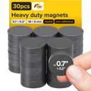 Ultra-Strong Ceramic Round Magnets (0.7x0.2/18x5mm, 30 pcs) - Heavy Duty Magnets, Non-Corrosive, High Thermal Resistance, Versatile for Home, Office, Workshop, Whiteboard, Fridge and Hobby Use