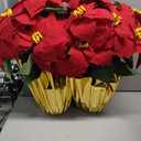 HOMESEASONS 2 Pack 18" Lighted Large Artificial Poinsettias for Outdoors LED Poinsettia Flowers Artificial Faux Poinsettia Plants Poinsettia Christmas Decorations for Office Home Kitchen Decor