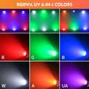 200W Stage Par Lights Spotlights with Barn Doors, RGBWA UV 6in1 COB Par Light, Warm & Cold White Uplights DMX512 Sound Activated Controlled, DJ Lights for Party Indoor Church Wedding