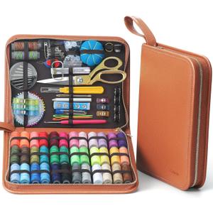 Cebelo Large Sewing Kit for Adults: 232 Pcs Sewing Supplies for Hand Mending Clothes Emergency Repair for Home Travel Dorm - 2026 Christmas Gifts for Mom Grandma Students Beginner (Brown)