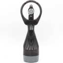Handheld hand-pressed portable AA battery plastic water mist fan, outdoor portable water-cooled fan (black)