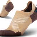 BRISIRA Coolmax Bamboo Viscose Compression No Show Socks Moisture Wicking Cushion Short Low Cut Ankle Athletic Sock for Golf (S, 3-5.5, 3 Pairs Brown)