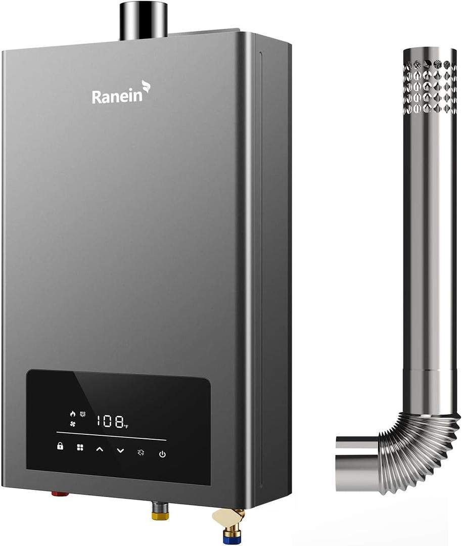 Ranein Propane Gas Tankless Water Heater, Indoor Max 3.6 GPM, 80,000 BTU Instant Hot Water Heater