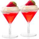 40 Disposable Mini Plastic Martini Glasses Clear Mini Dessert Cups Plastic Cocktail Glasses 2 pc Martini Glass Dessert Glasses Parfait Cups 2 oz Wine Shooter Shot Glasses Candy Bowls Trifle Party Bowl