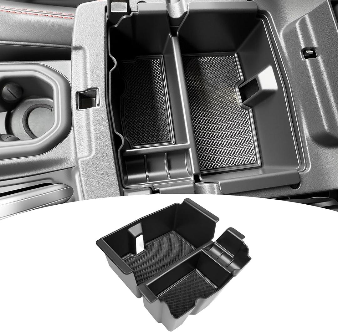 Center Console Organizer Compatible with 2018-2026 Jeep Wrangler/2020-2026 Jeep Gladiator Armrest Storage Box Insert Tray for Wrangler/Gladiator Accessories